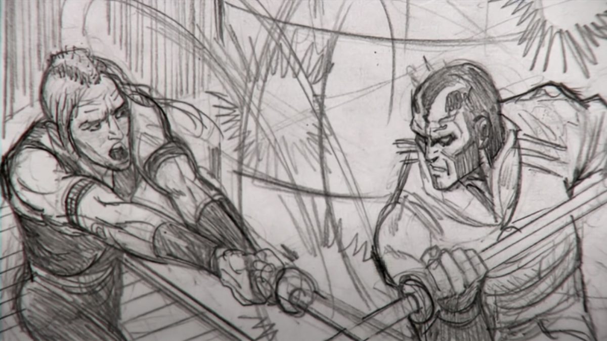 Ein Storyboard von Episode I: Die dunkle Bedrohung