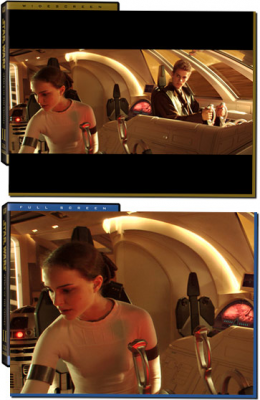 Anakin und Padmé beim Anflug auf Geonosis in Breit- und Vollbild
