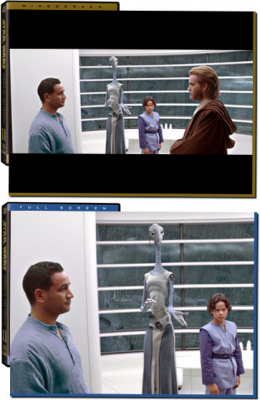 Obi-Wan trifft Jango Fett in Breit- und Vollbild