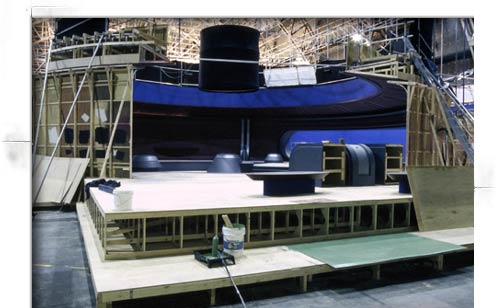 Das Set von Palpatines Büro im Bau in Star Wars: Episode II - Angriff der Klonkrieger