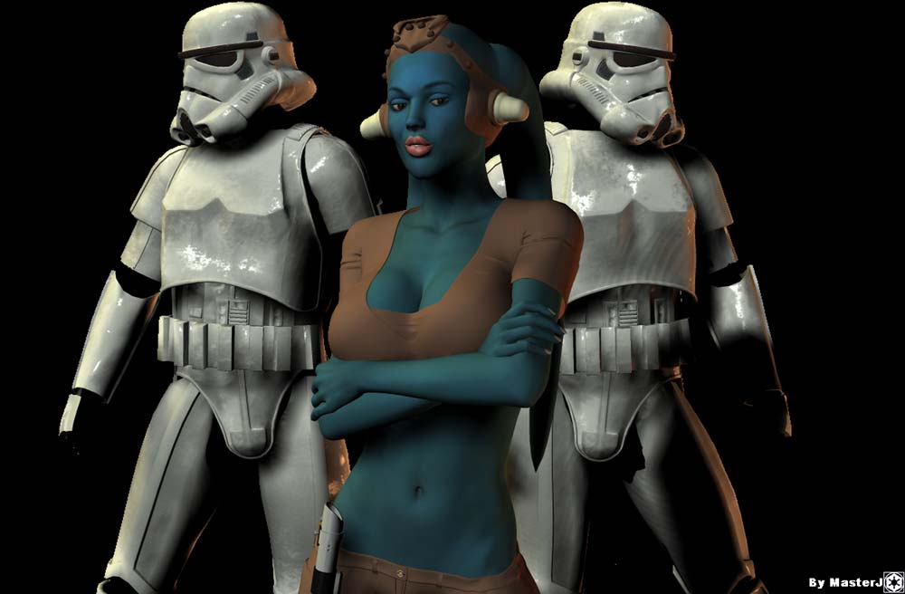 Twi'lek-Jedi und Sturmtruppen